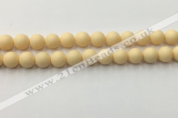 CSB2383 15.5 inches 10mm round matte wrinkled shell pearl beads