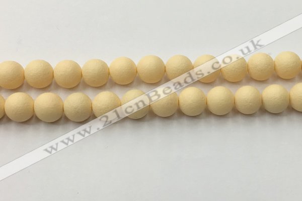CSB2384 15.5 inches 12mm round matte wrinkled shell pearl beads