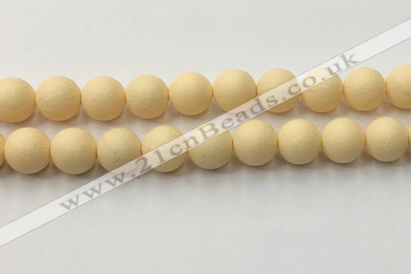 CSB2386 15.5 inches 16mm round matte wrinkled shell pearl beads