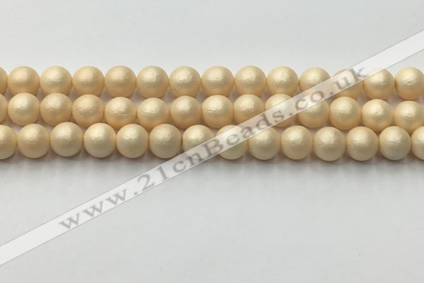 CSB2391 15.5 inches 6mm round matte wrinkled shell pearl beads