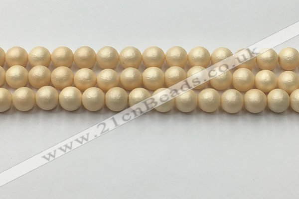 CSB2391 15.5 inches 6mm round matte wrinkled shell pearl beads