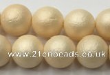 CSB2392 15.5 inches 8mm round matte wrinkled shell pearl beads