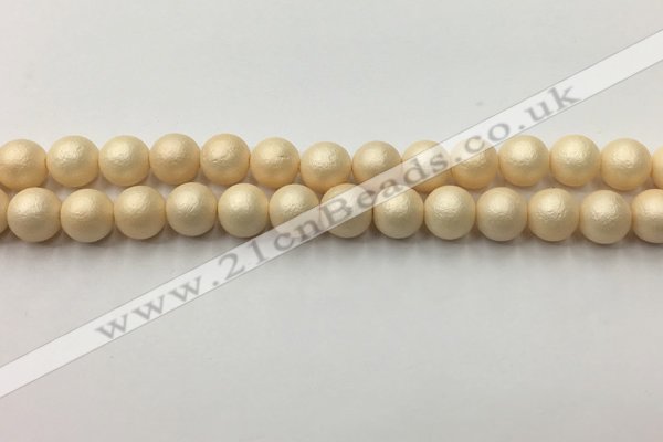 CSB2392 15.5 inches 8mm round matte wrinkled shell pearl beads