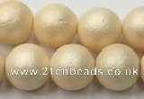 CSB2393 15.5 inches 10mm round matte wrinkled shell pearl beads