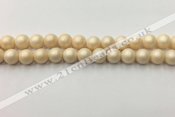 CSB2393 15.5 inches 10mm round matte wrinkled shell pearl beads