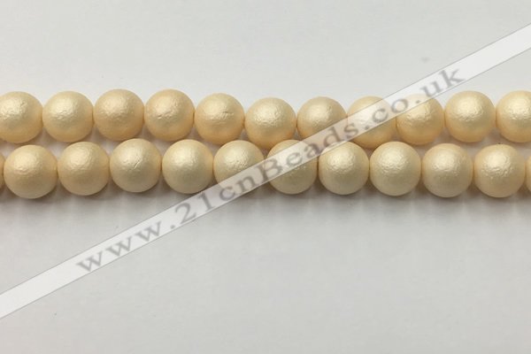 CSB2395 15.5 inches 14mm round matte wrinkled shell pearl beads