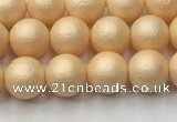 CSB2400 15.5 inches 4mm round matte wrinkled shell pearl beads