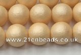 CSB2401 15.5 inches 6mm round matte wrinkled shell pearl beads