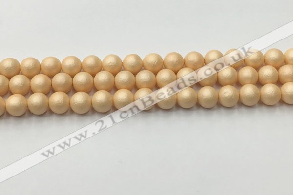 CSB2401 15.5 inches 6mm round matte wrinkled shell pearl beads