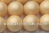 CSB2403 15.5 inches 10mm round matte wrinkled shell pearl beads