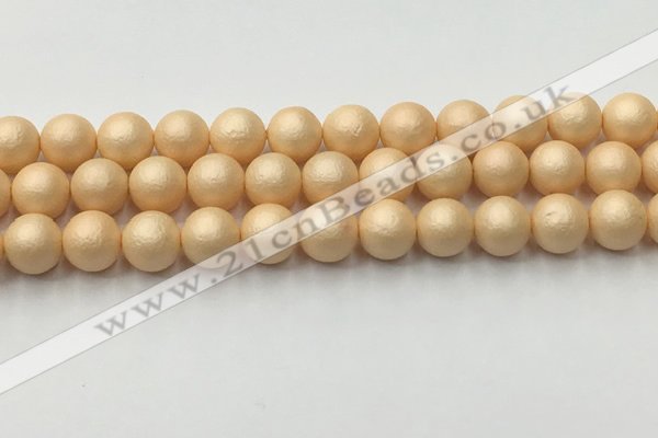 CSB2403 15.5 inches 10mm round matte wrinkled shell pearl beads