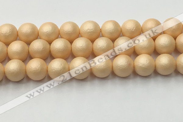 CSB2406 15.5 inches 16mm round matte wrinkled shell pearl beads