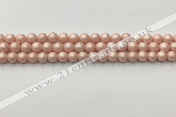 CSB2410 15.5 inches 4mm round matte wrinkled shell pearl beads