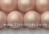 CSB2414 15.5 inches 12mm round matte wrinkled shell pearl beads