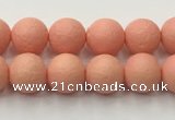 CSB2420 15.5 inches 4mm round matte wrinkled shell pearl beads