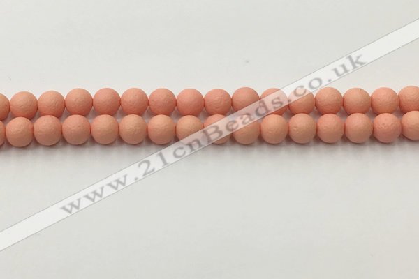 CSB2421 15.5 inches 6mm round matte wrinkled shell pearl beads