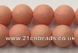 CSB2422 15.5 inches 8mm round matte wrinkled shell pearl beads