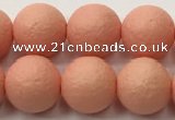 CSB2423 15.5 inches 10mm round matte wrinkled shell pearl beads