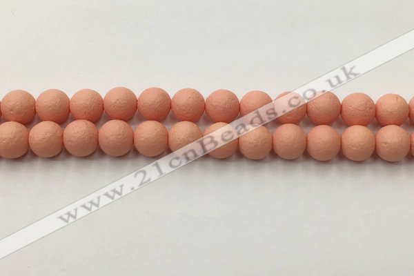 CSB2423 15.5 inches 10mm round matte wrinkled shell pearl beads