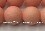 CSB2425 15.5 inches 14mm round matte wrinkled shell pearl beads