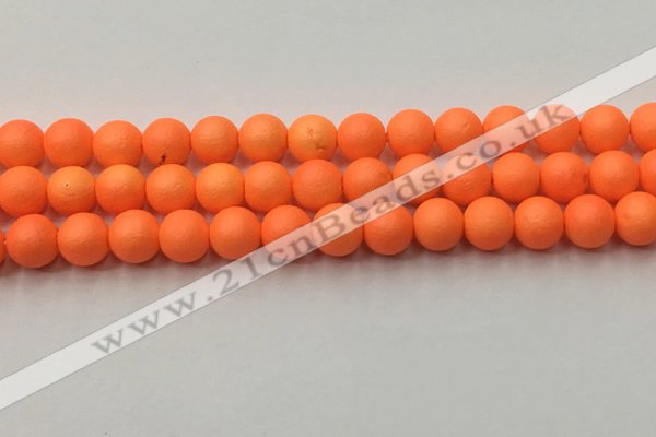 CSB2432 15.5 inches 8mm round matte wrinkled shell pearl beads