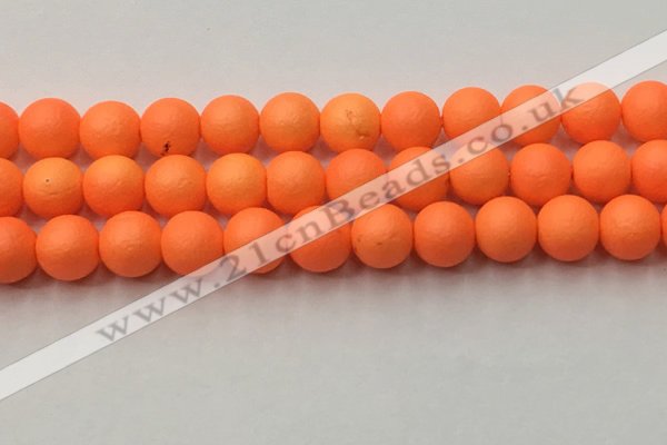 CSB2434 15.5 inches 12mm round matte wrinkled shell pearl beads