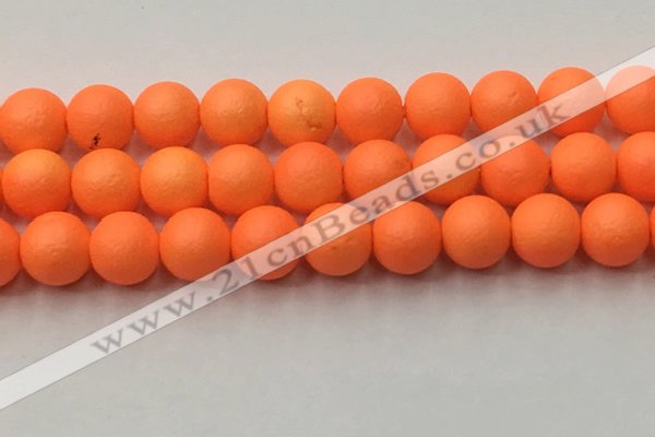 CSB2436 15.5 inches 16mm round matte wrinkled shell pearl beads