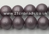 CSB2441 15.5 inches 6mm round matte wrinkled shell pearl beads