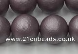 CSB2445 15.5 inches 14mm round matte wrinkled shell pearl beads