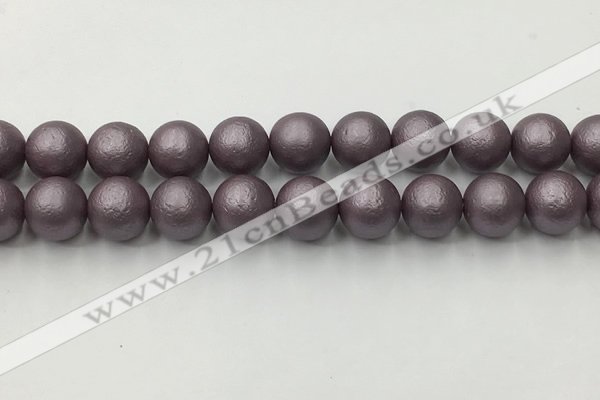 CSB2446 15.5 inches 16mm round matte wrinkled shell pearl beads