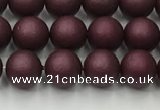 CSB2450 15.5 inches 4mm round matte wrinkled shell pearl beads