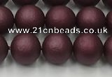 CSB2451 15.5 inches 6mm round matte wrinkled shell pearl beads