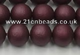 CSB2451 15.5 inches 6mm round matte wrinkled shell pearl beads