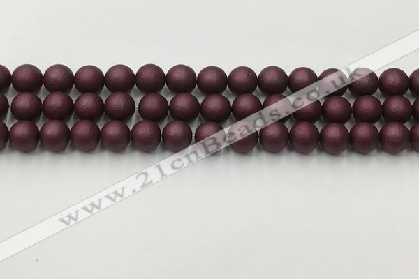 CSB2451 15.5 inches 6mm round matte wrinkled shell pearl beads
