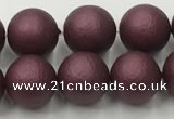 CSB2452 15.5 inches 8mm round matte wrinkled shell pearl beads