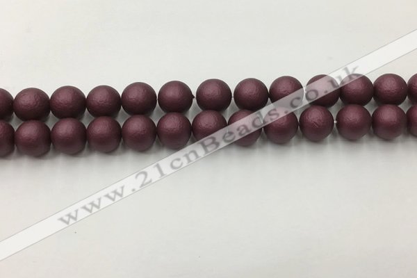 CSB2453 15.5 inches 10mm round matte wrinkled shell pearl beads