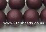 CSB2455 15.5 inches 14mm round matte wrinkled shell pearl beads