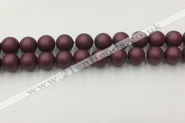 CSB2455 15.5 inches 14mm round matte wrinkled shell pearl beads