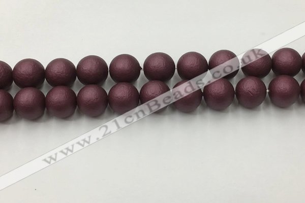 CSB2456 15.5 inches 16mm round matte wrinkled shell pearl beads