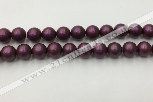 CSB2464 15.5 inches 12mm round matte wrinkled shell pearl beads