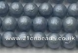 CSB2470 15.5 inches 4mm round matte wrinkled shell pearl beads