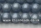 CSB2471 15.5 inches 6mm round matte wrinkled shell pearl beads