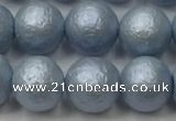 CSB2473 15.5 inches 10mm round matte wrinkled shell pearl beads