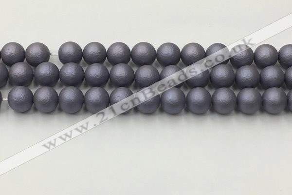 CSB2483 15.5 inches 10mm round matte wrinkled shell pearl beads