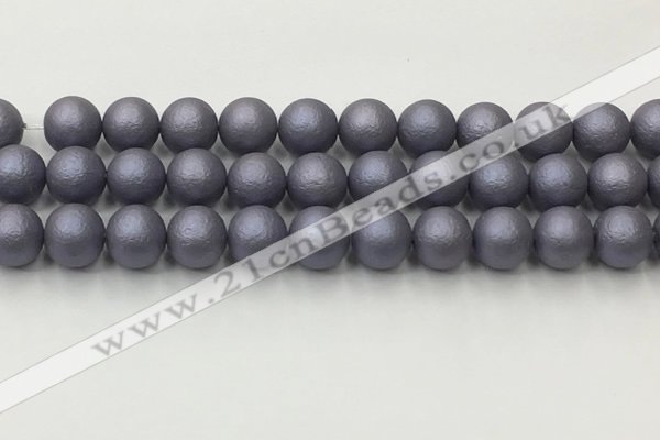 CSB2484 15.5 inches 12mm round matte wrinkled shell pearl beads