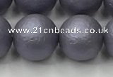 CSB2486 15.5 inches 16mm round matte wrinkled shell pearl beads