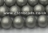 CSB2491 15.5 inches 6mm round matte wrinkled shell pearl beads