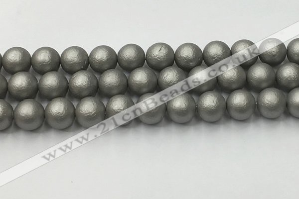 CSB2496 15.5 inches 16mm round matte wrinkled shell pearl beads