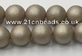 CSB2501 15.5 inches 6mm round matte wrinkled shell pearl beads