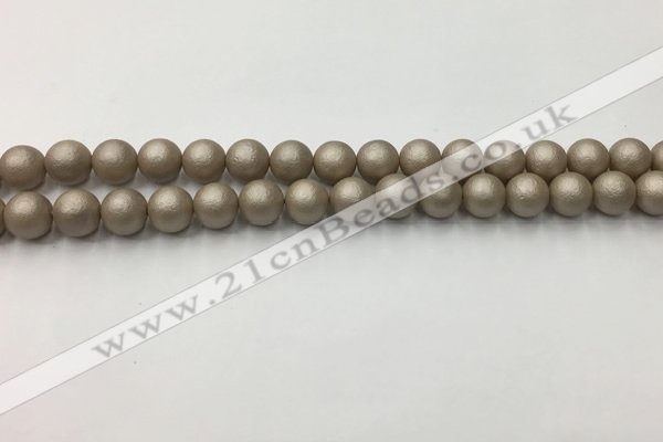 CSB2501 15.5 inches 6mm round matte wrinkled shell pearl beads